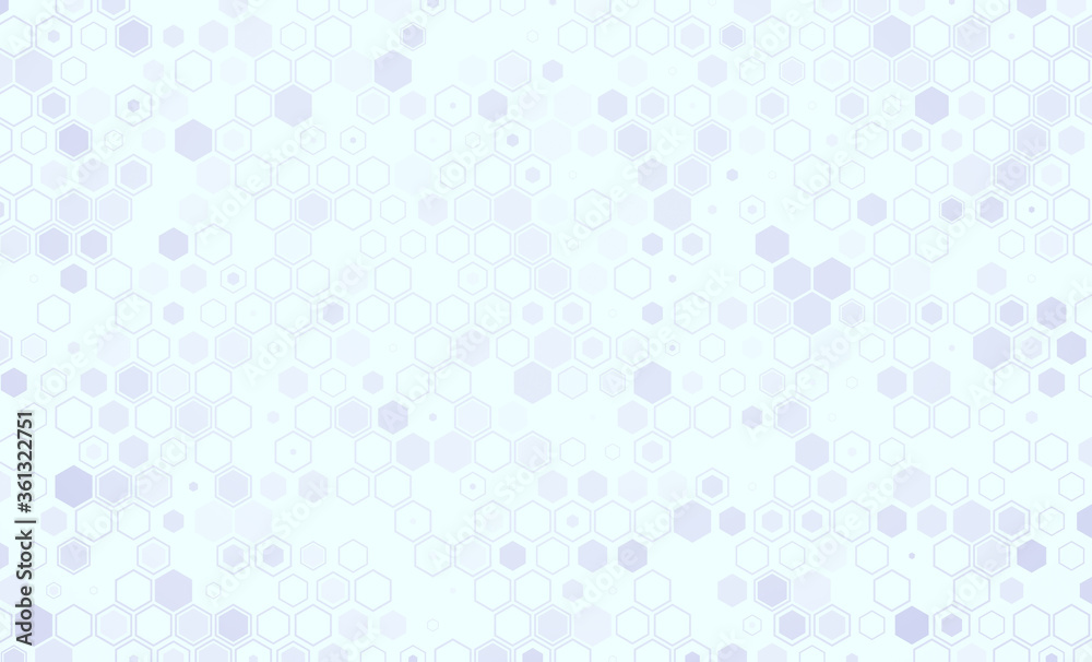 Science and technology concept illustration. Abstract tech backdrop consisting of hexagonal elements and dots. Digital futuristic illustration template for design.