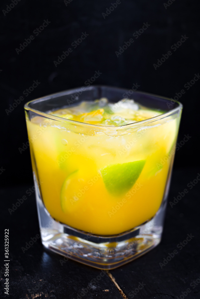 cocktail with lemon and lime juce with ice cocktail with lemon and lime juce with ice