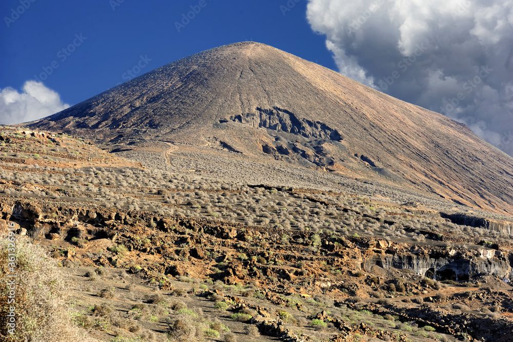 mountain Temeje at Lanzarote Island, Canary Islands, Spain