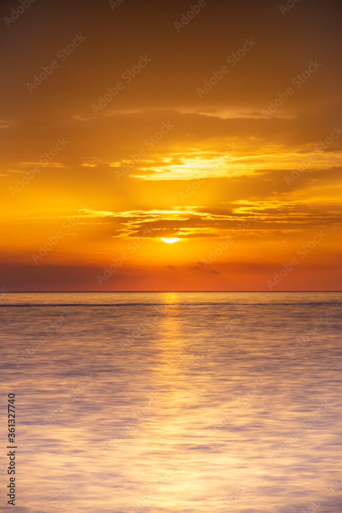 sunrise on the sea horizon