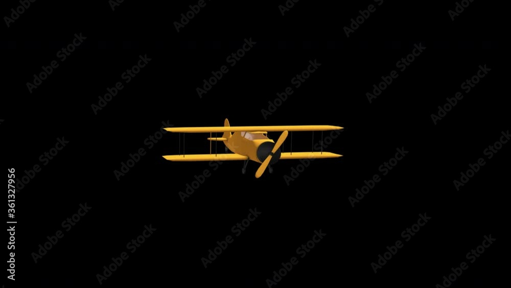 Biplane animation on alpha channel. Biplane animation on alpha channel.