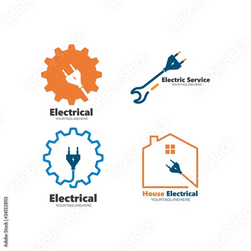 electrical service and installation logo icon vector