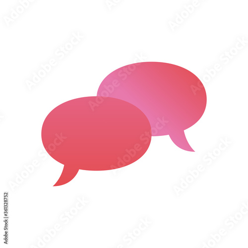 Communication bubbles gradient style icon vector design