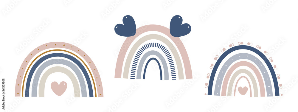 Rainbow, Baby rainbow, Boho Rainbow, Cute colorful rainbow clip art ...