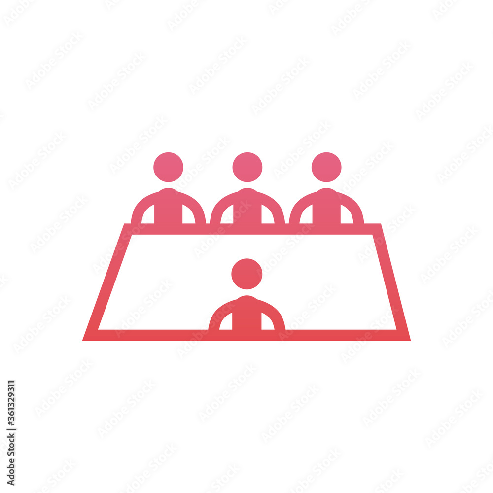 businessmen meeting on table gradient style icon vector design businessmen meeting on table gradient style icon vector design