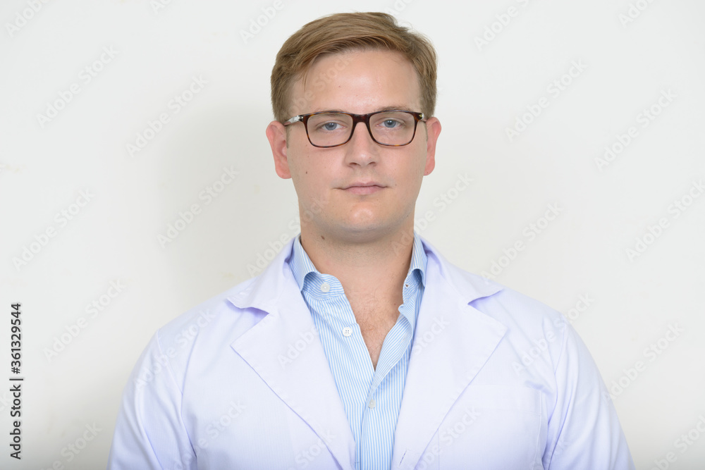 Portrait of man doctor with blond hair Portrait of man doctor with blond hair