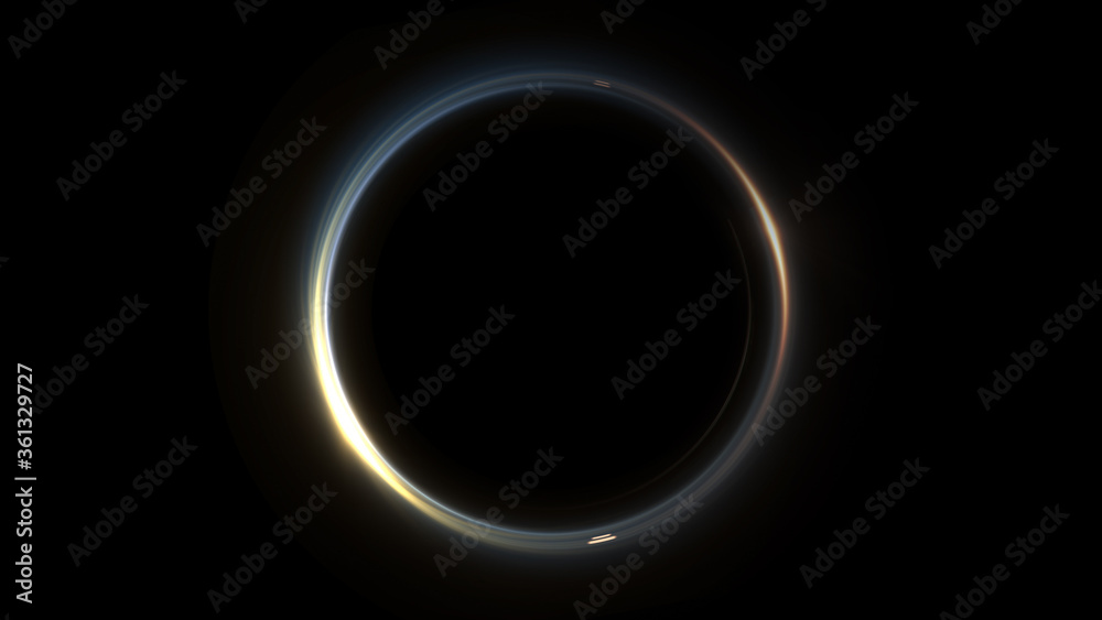 Eclipse light, Abstract lens flare ring background.
