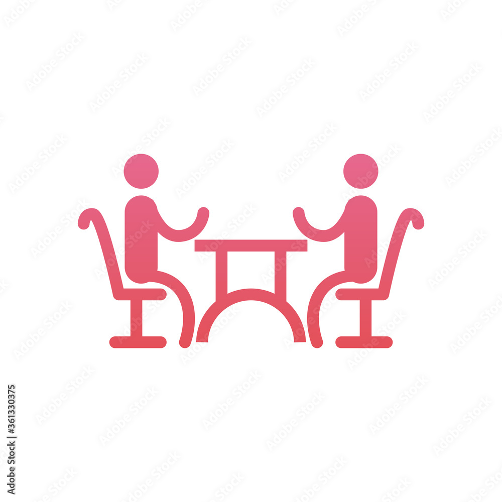businessmen meeting on table gradient style icon vector design businessmen meeting on table gradient style icon vector design
