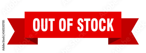 out of stock ribbon. out of stock isolated band sign. out of stock banner