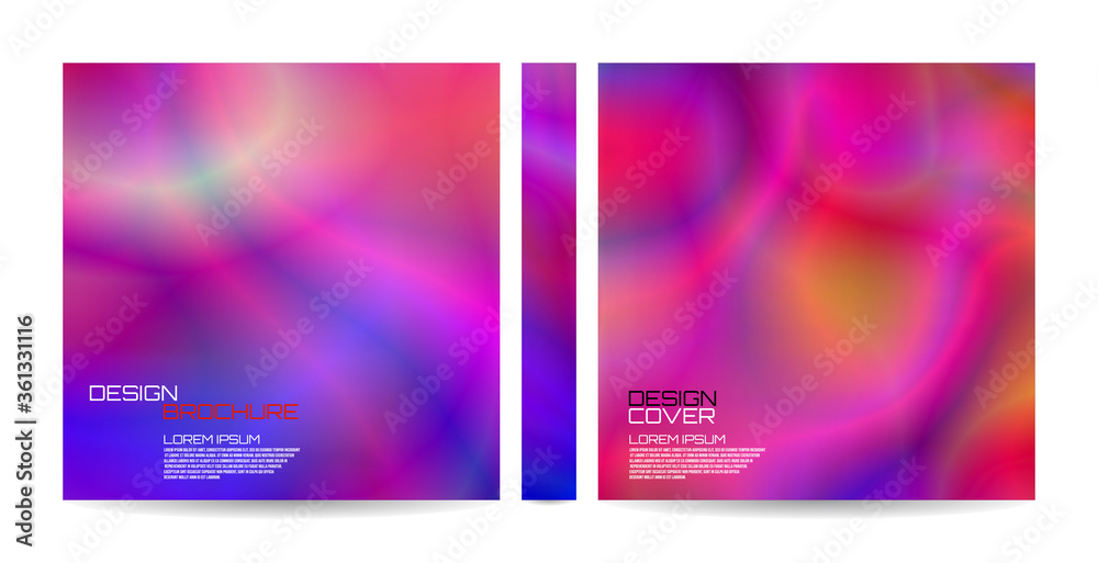 Brochure template with futuristic wavy shapes. Magazine, poster, book, presentation, advertising. Abstract vector background. Template with futuristic design. Cover design your text