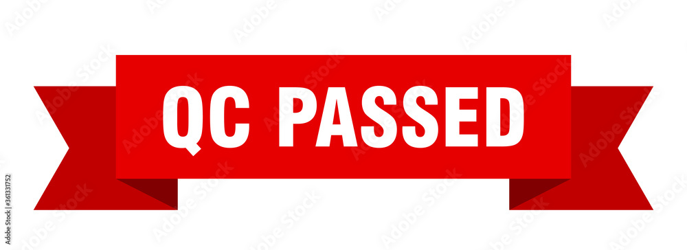 qc passed ribbon. qc passed isolated band sign. qc passed banner