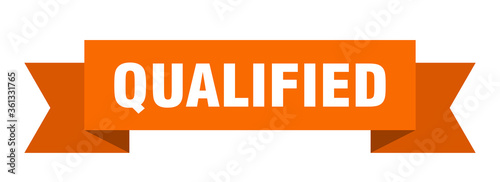 qualified ribbon. qualified isolated band sign. qualified banner