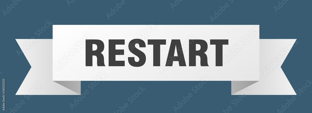 restart ribbon. restart isolated band sign. restart banner restart ribbon. restart isolated band sign. restart banner