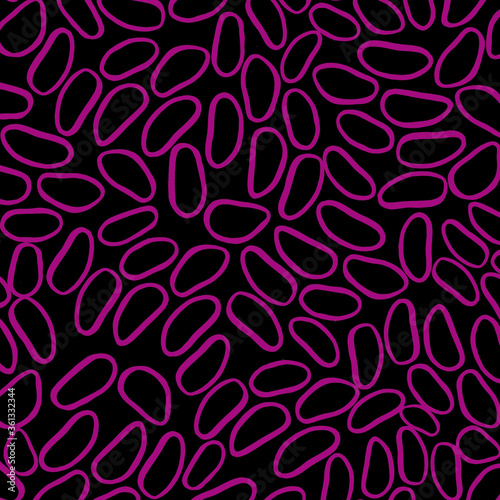 Animal print, dots. Simple black and pink background. Coloring book, page. Scandinavian style, design for wallpaper, fabric, textile, wrapping paper.