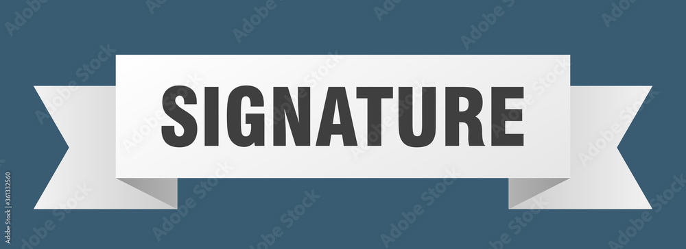 signature ribbon. signature isolated band sign. signature banner signature ribbon. signature isolated band sign. signature banner
