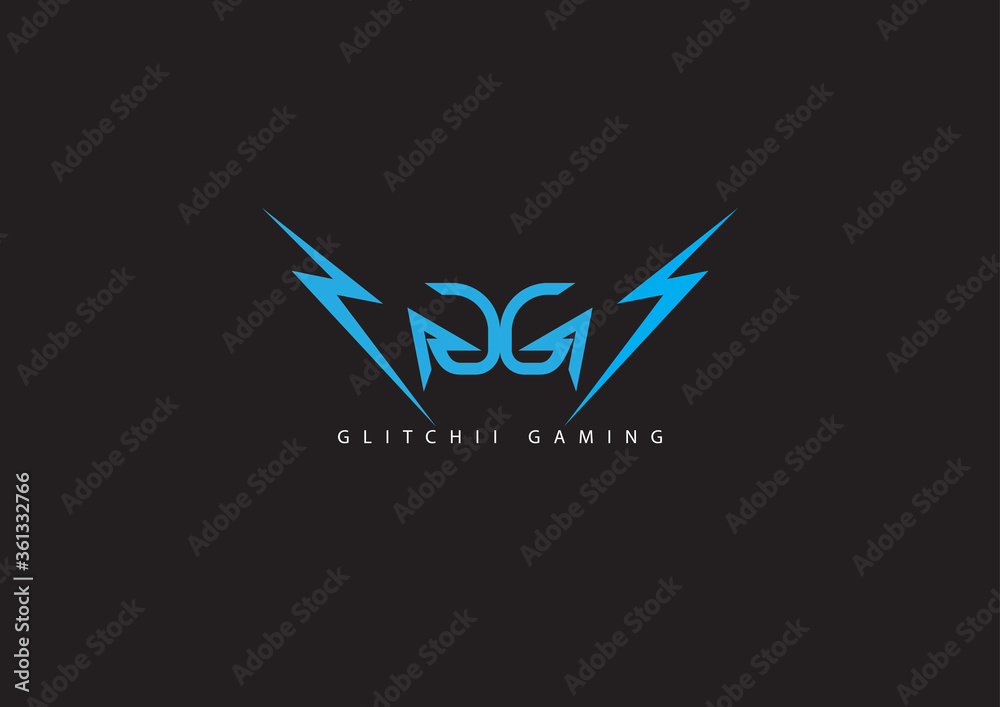 Fototapeta premium GG logo, Gaming, GG letters, sign, business, blue, illustration, symbol, neon, icon, isolated, black, logo, red, text, white, design, year, neon sign, new, happy