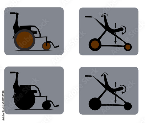 Wheelchairs and pram