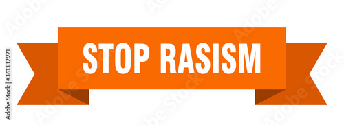 stop rasism ribbon. stop rasism isolated band sign. stop rasism banner