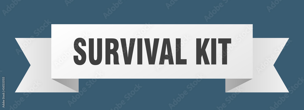 survival kit ribbon. survival kit isolated band sign. survival kit banner