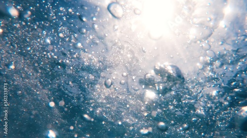 Air Bubbles Underwater, Natural Under Water background scene