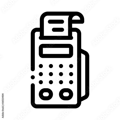 pos terminal print receipt icon vector. pos terminal print receipt sign. isolated contour symbol illustration