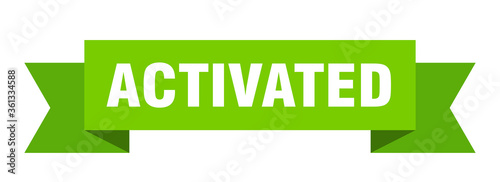 activated ribbon. activated isolated band sign. activated banner