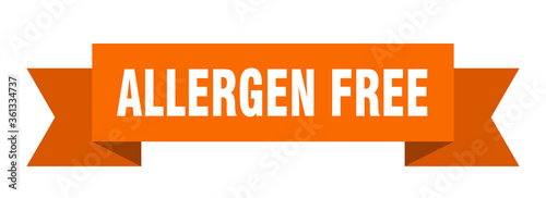allergen free ribbon. allergen free isolated band sign. allergen free banner
