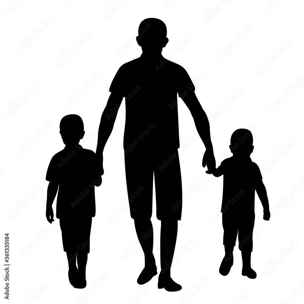 silhouette on a white background family