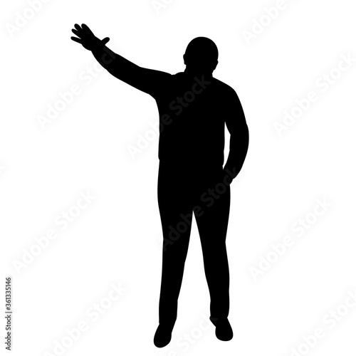  black silhouette on a white background man jumping