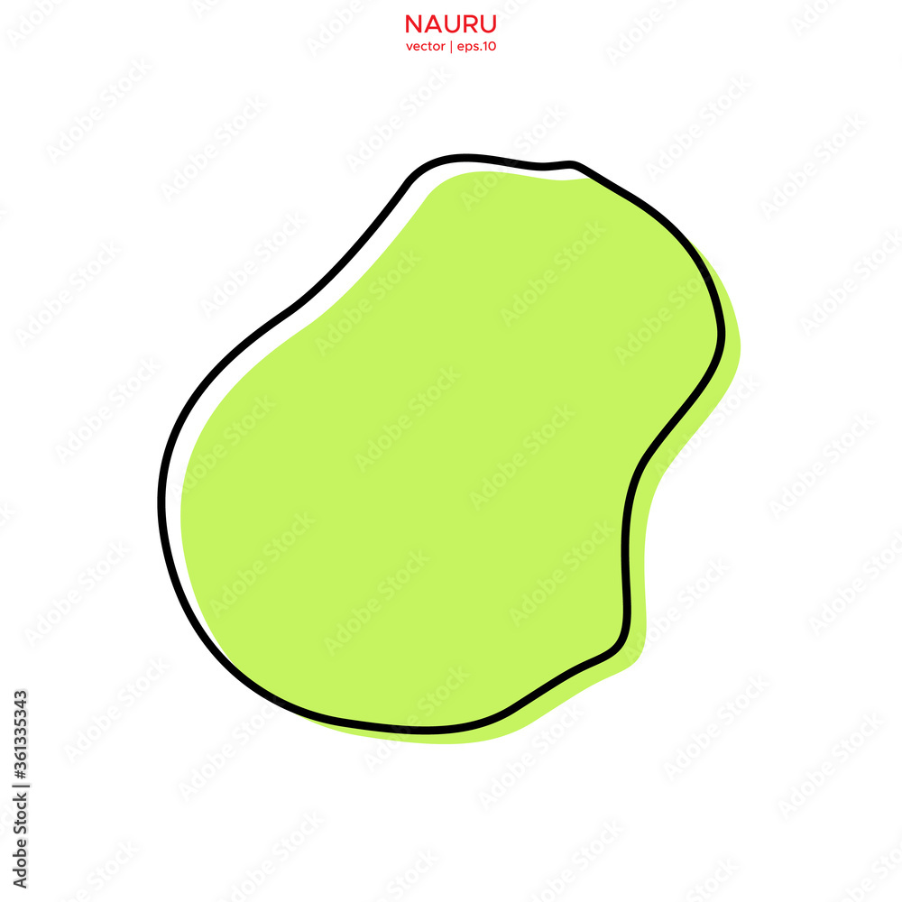 Green Map of Nauru with Outline Vector Design Template. Editable Stroke Green Map of Nauru with Outline Vector Design Template. Editable Stroke