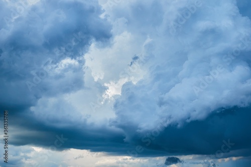 Dark clouds before a storm, a cloud-based array