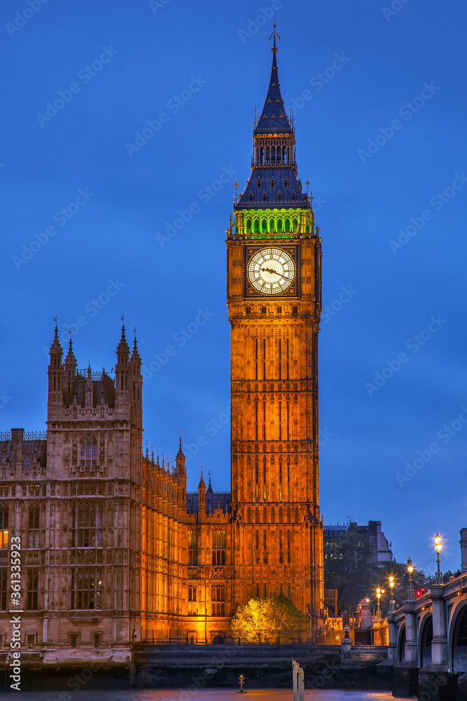 Palace of Westminster zur blauen Stunde