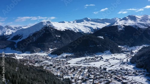 Hyperlapese aerial Davos winter photo