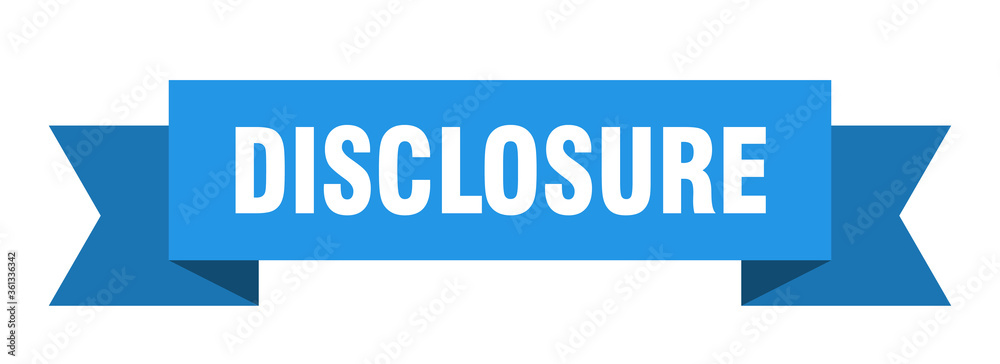 disclosure ribbon. disclosure isolated band sign. disclosure banner