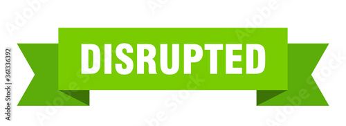 disrupted ribbon. disrupted isolated band sign. disrupted banner