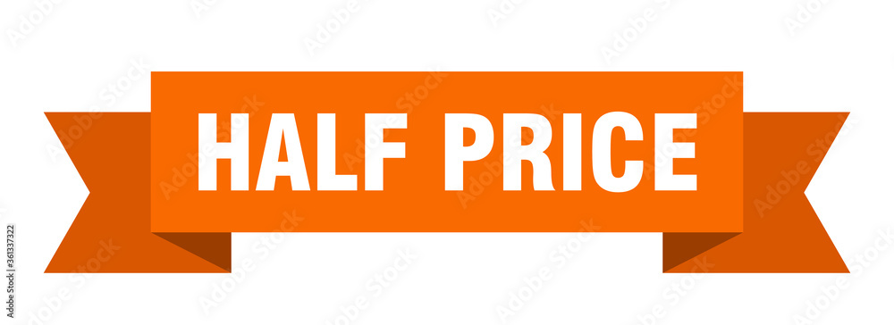 half price ribbon. half price isolated band sign. half price banner half price ribbon. half price isolated band sign. half price banner