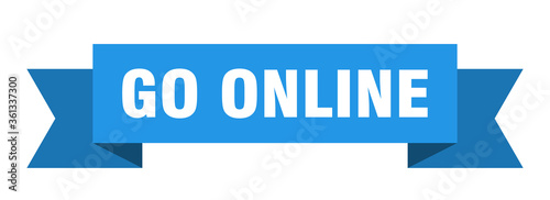 go online ribbon. go online isolated band sign. go online banner