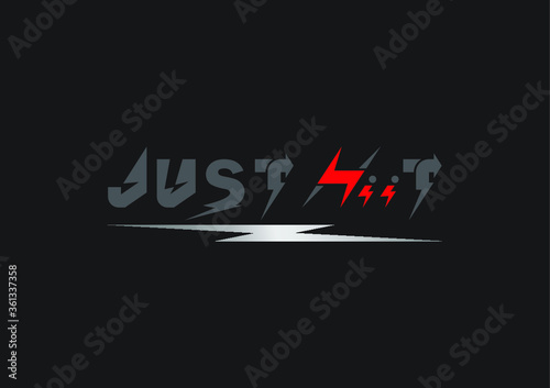 Just Hiit Logo, Fitness center logo, Business logo, Red and black logo.