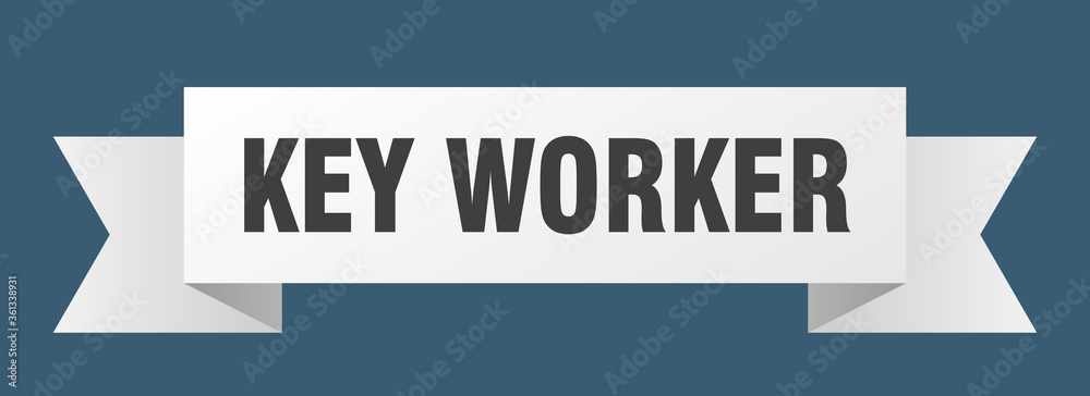 key worker ribbon. key worker isolated band sign. key worker banner key worker ribbon. key worker isolated band sign. key worker banner
