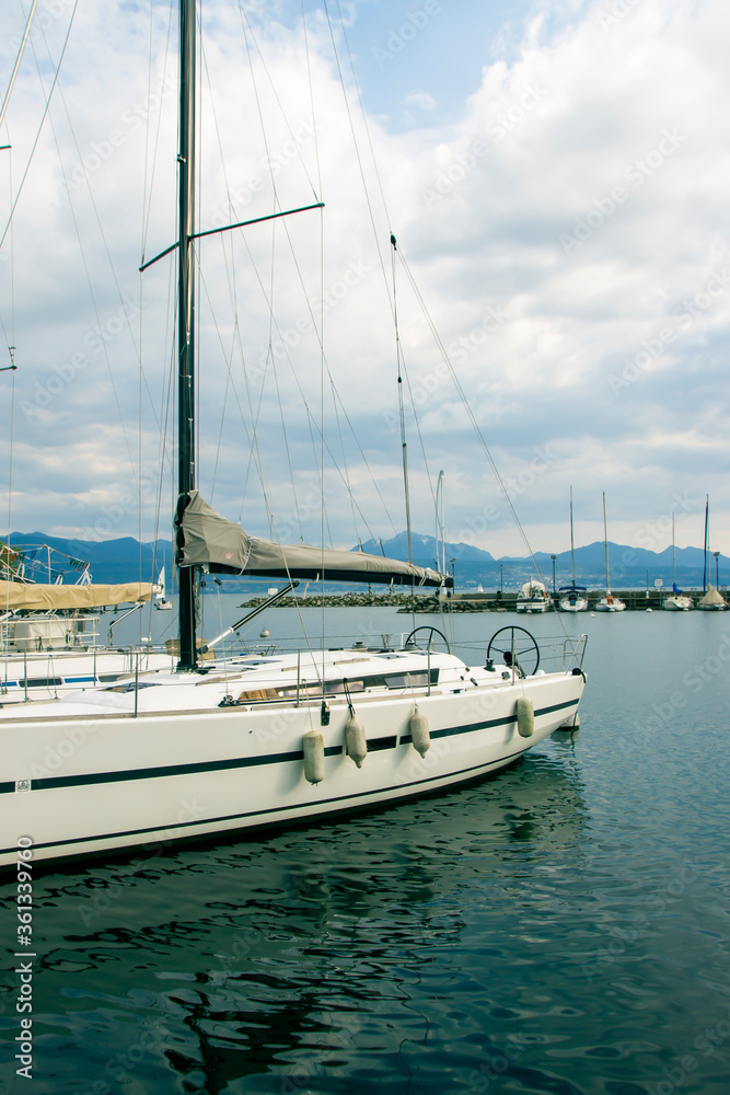 Fototapeta premium Ouchy is a port and a popular lakeside resort south of the centre of Lausanne in Switzerland, at the edge of Lake Geneva.