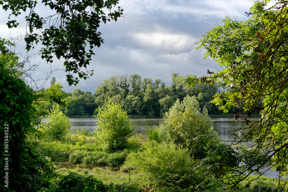 Loire river bank near Chateauneuf-sur-Loire city