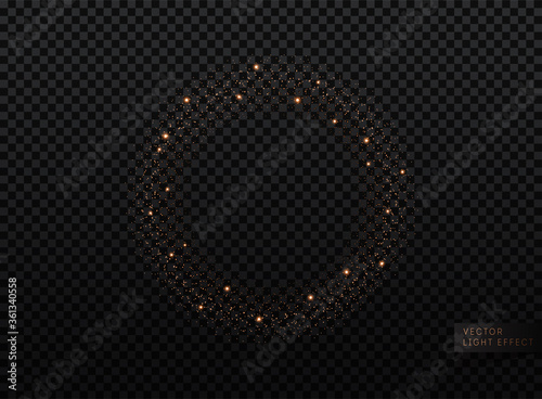 Glitter gold background with dazzling lights. Sequins pattern on a transparent backdrop.