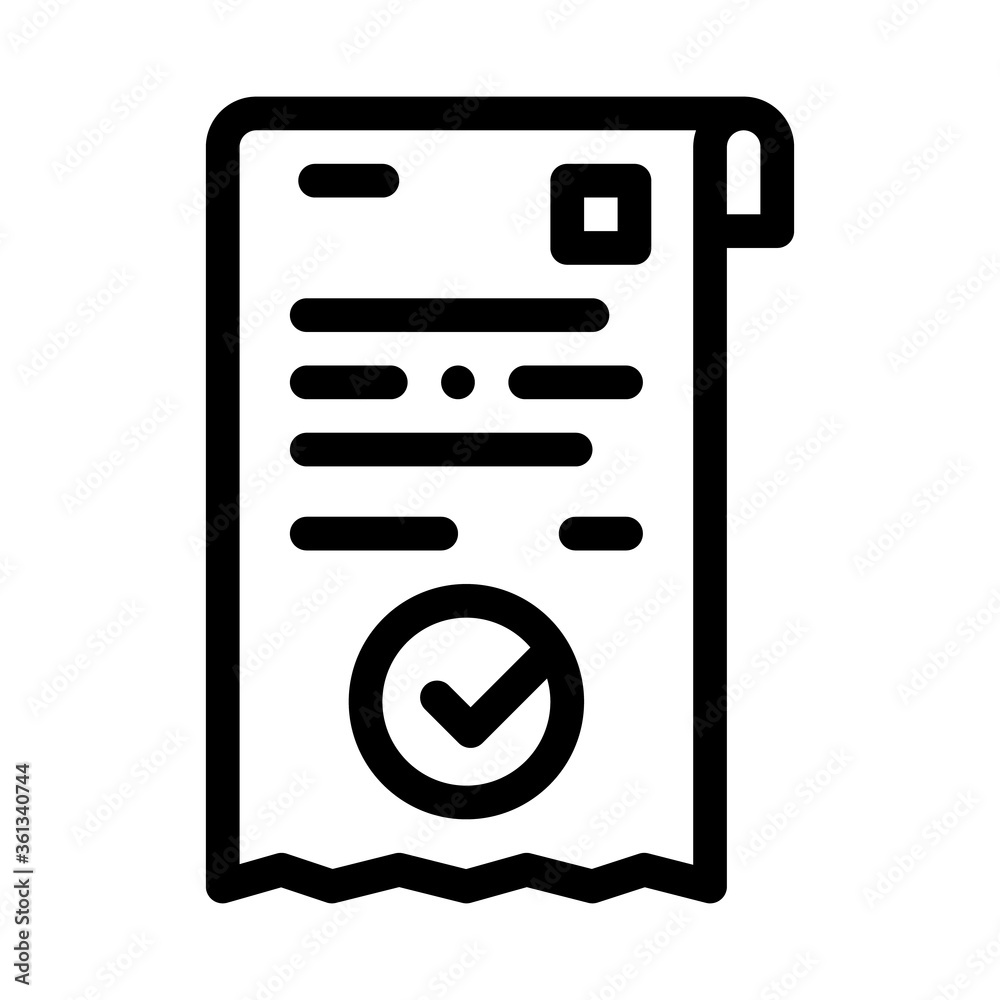 payment receipt icon vector. payment receipt sign. isolated contour symbol illustration