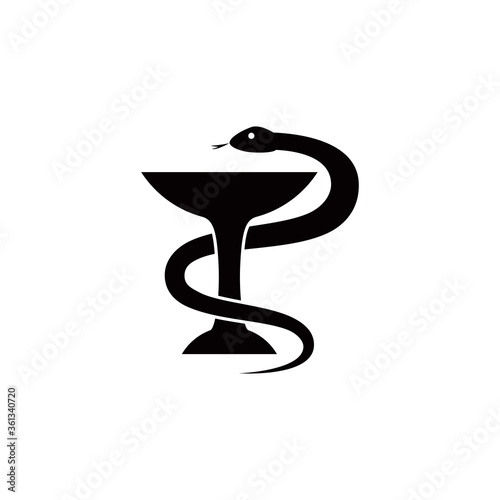 Caduceus snakes and bird wings, healthcare conceptual vector symbols. medical & healthcare logo