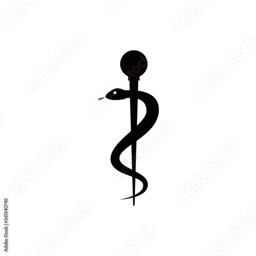 Caduceus snakes and bird wings, healthcare conceptual vector symbols. medical & healthcare logo
