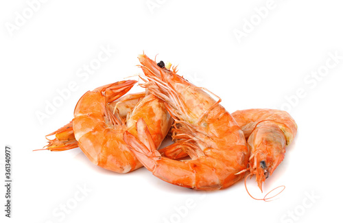 Cooked prawn or shrimp isolated on white background