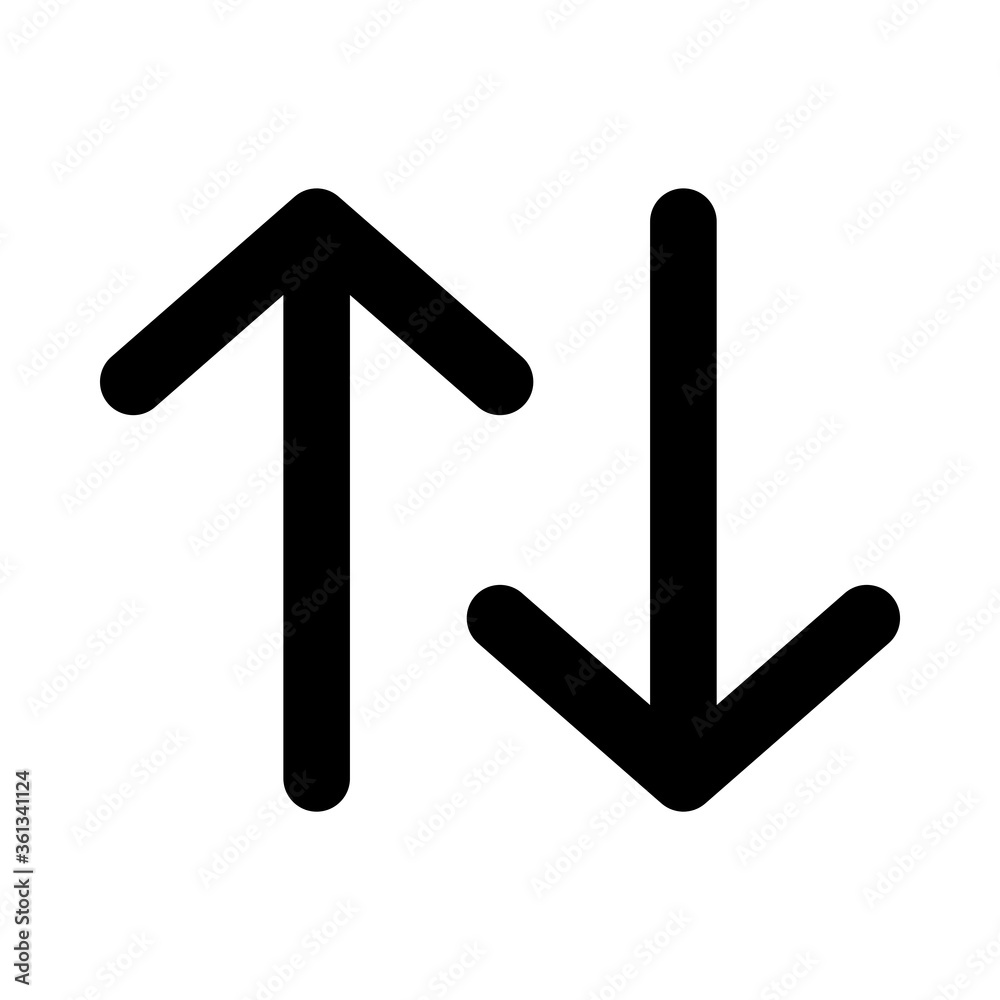 up and down arrows icon, silhouette style up and down arrows icon, silhouette style