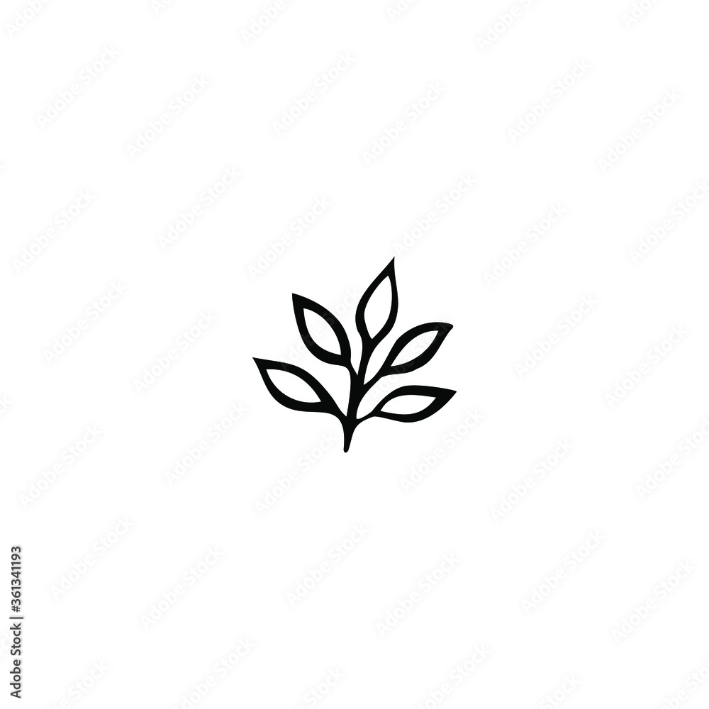 Single vector doodle element isolated on white background. Leaf Single vector doodle element isolated on white background. Leaf