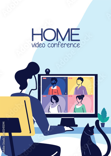 man on video conference from home