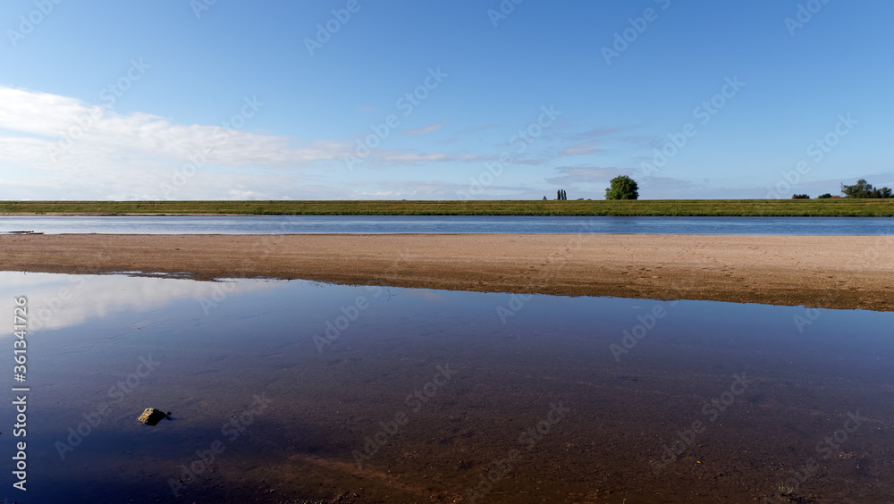 Sandbank in the Loire river near Chateauneuf-sur-Loire village